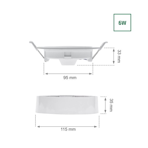 LED svietidlo 6W 4000K 11cm SPEKTRUM