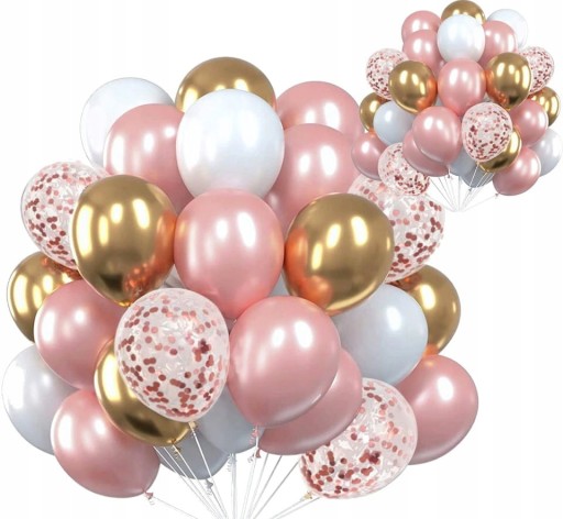 Súprava latexových balónov Rose Gold 60ks Wedding Party Birthday Ball Communion