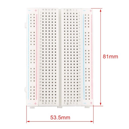 400-pólová biela doska na krájanie pre Arduino