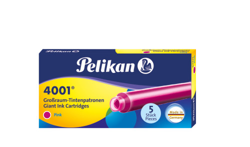Pelikan 4001 ružové dlhé atramentové kazety, 5 ks