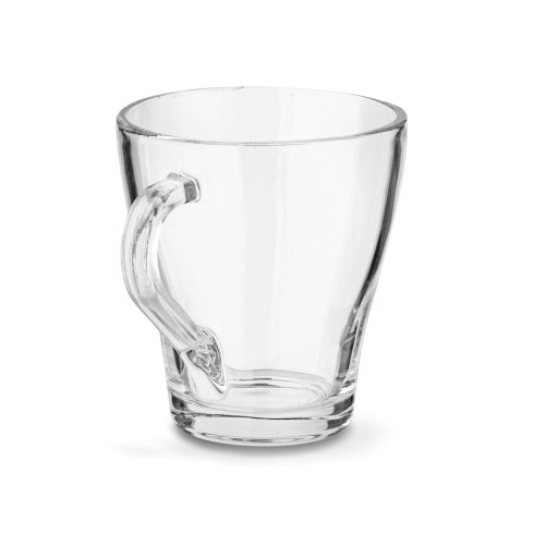 Elegantný ČAJ SKLENENÝ hrnček NA KÁVOVÉ NÁPOJE s uškom 250ml