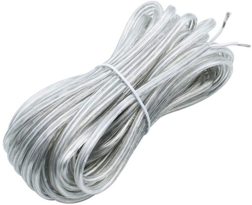 PVC kábel, priehľadný, priehľadný, 2x0,75