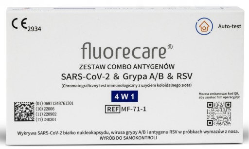 ANTIGÉNOVÝ TEST 4v1 chrípka A/B, RSV, COVID-19 Test FLUORECARE