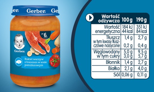 GERBER večerná kytica zeleninová s lososom 190g