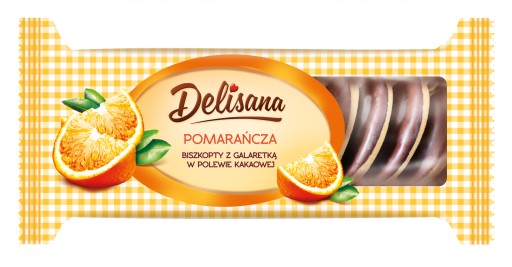 Delisana sušienky so želé s pomarančovou príchuťou v kakaovej poleve 135