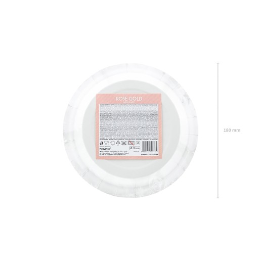 Papierové taniere Rose gold 18 cm 6 ks