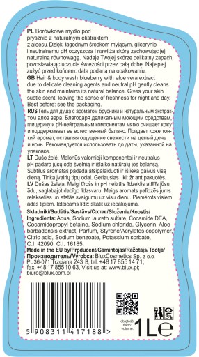 KIDS čučoriedkové sprchové mydlo s aloe 1L