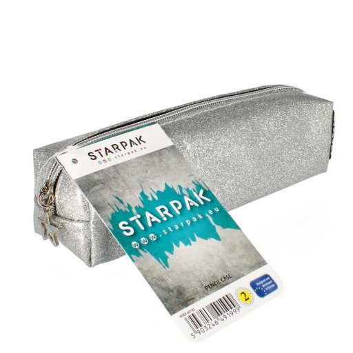 TAŠKA NA ŠKOLSKÉ PUZDRO STRIEBORNÁ GLITROVÁ STRIEBORNÁ