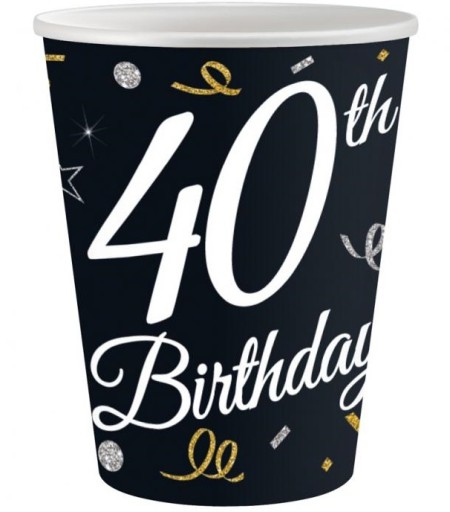HAPPY BIRTHDAY PAPIEROVÉ POHÁRKY 40 pohárov, 6 ks