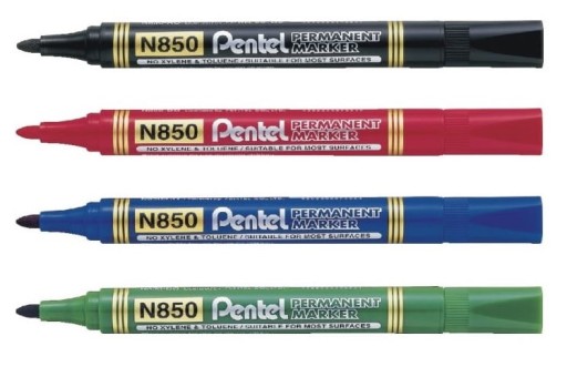 Permanentný popisovač PENTEL N850, okrúhly hrot, ČIERNA