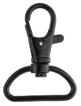 Kovová rybia karabína Matt Black Keychain Keychain Backpack Bag Clock 25mm