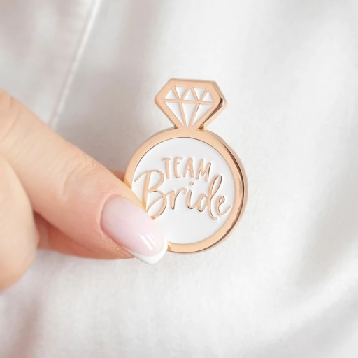 Team Bride Rose Gold Hen Party Pin