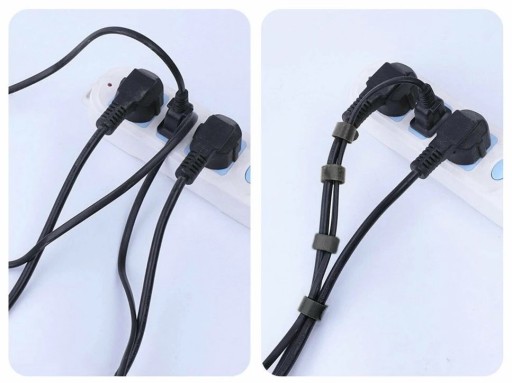 VELCRO PÁSKA ORGANIZÁTOR NA KABEL SVIEČKA KRVAZA 15cm ČIERNA 50 ks