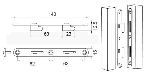 Hák na posteľ 140mm 4 kusy