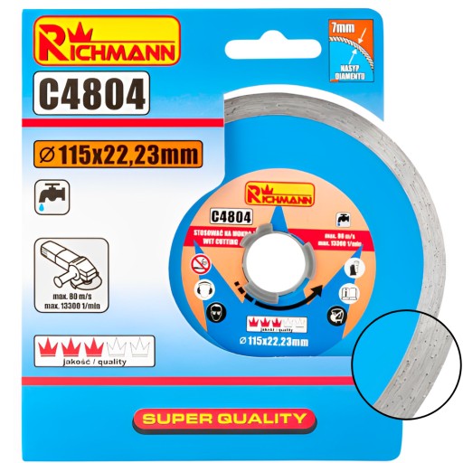 PLNÝ DIAMANTOVÝ DISK 115 MM 22,23 mm C4804
