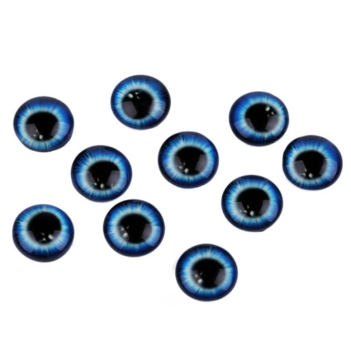 SKLENÉ KABOCHONY 10 mm - MODRÉ 2 ks.