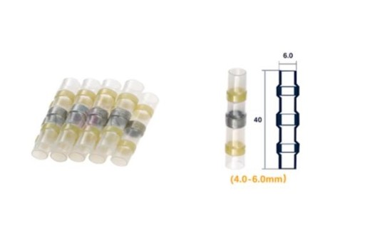 Teplom zmršťovacia bužírka s cínom, 4 až 6 mm, 10 ks