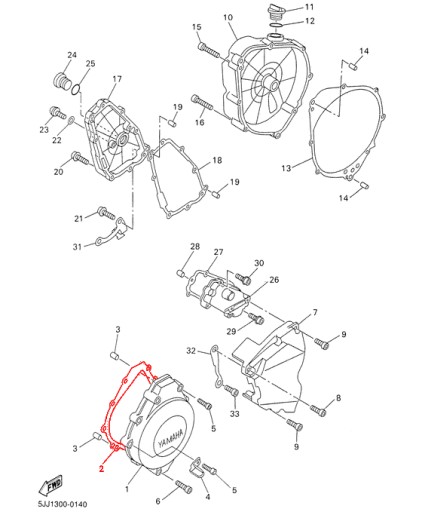 Tesnenie alternátora Yamaha R1 98-03 Fazer 01-05