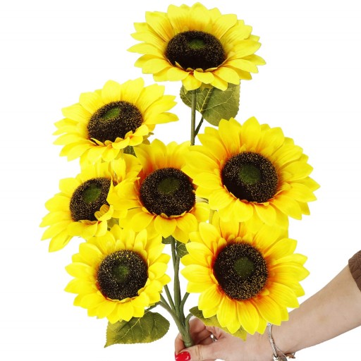 SLNEČNICA KYTICA SLNEČNIC UMELÝCH KVETIEK Vetvičky 57cm DO VÁZY 2ks