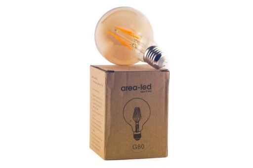 Edison LED žiarovka 4W G80 E27 2300K teplá jantárová