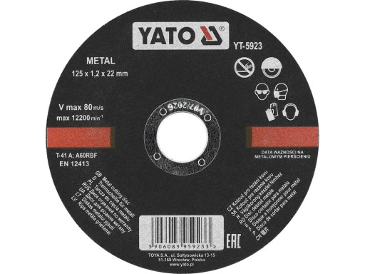 KOTÚČE KOTOUČ 125x1,0 mm NA REZANIE KOVU INOX OCELE 5 KS SADA
