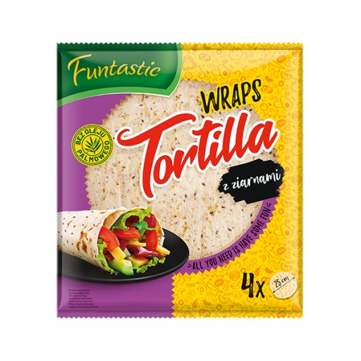 Funtastic Pšeničná tortilla so semienkami 4 ks x 25 cm