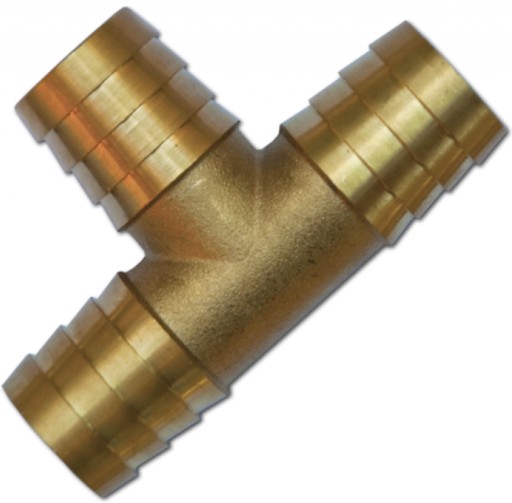 T-kus pre 13 mm 1/2 palcovú hadicu vzduch-voda vyrobenú z mosadze