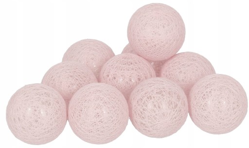 CUTTON BALLS SVIETIDLÁ LAMPY 10 LED ružové