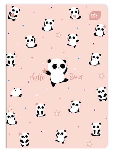 INTERPRINT ŠKOLSKÝ ZÁPISNÍK 16 listov 3 riadky farba PANDA CAT mix