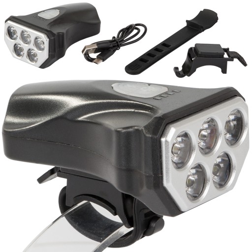 CYKLISTICKÁ LAMPA PREDNÁ 5 LED USB NA BICYKEL