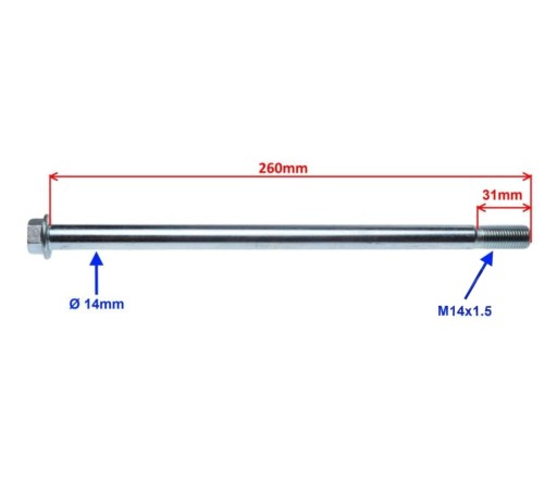 náprava kyvná náprava zadná náprava M14x260 JUNAK 901 SPORT 50 4T