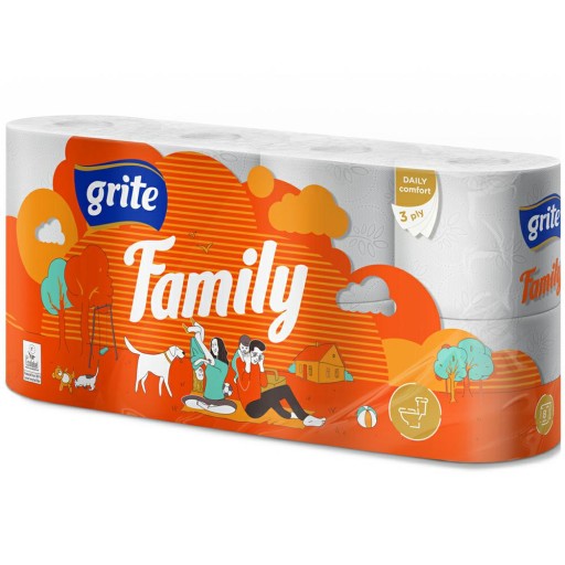 GRITE FAMILY, toaletný papier, 8 ks.