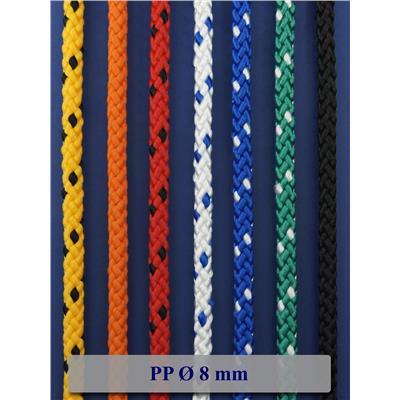 PP LANO HLADKÝ POLYPROPYLÉN BEZ JADRA FI 8MM 1M