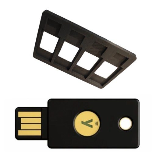 Puzdro Yubikey na 4 kusy ochranného krytu kľúča Yubikey 5 NFC, sivý