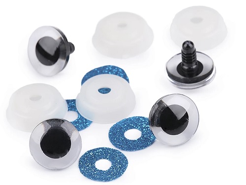 Trblietavé oči pre hračky maskota 20 mm MODRÉ