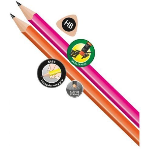 12x TROJUHOLNÍKOVÁ HB NEÓNOVÁ COLORINO detská ceruzka