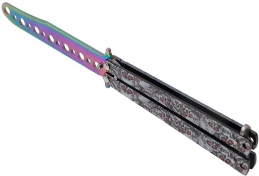 BSH N-500L Rainbow Cvičný motýľový nôž na trénovanie tupej čepele lebky