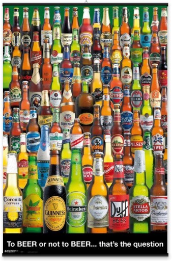 Nástenný plagát k baru Beer Bottles, 61x91,5 cm