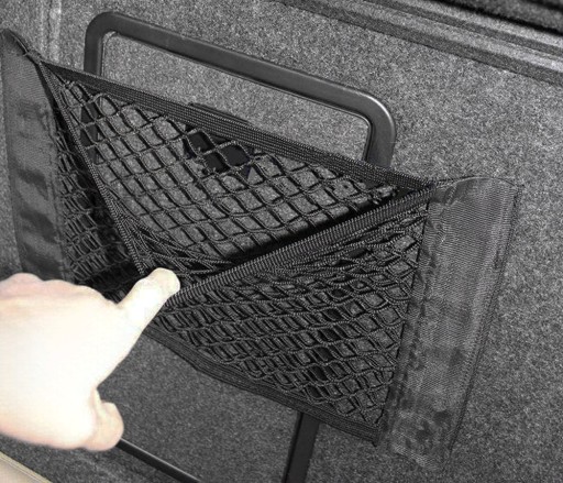 TAŠKA SIEŤKA NA KUFOR AUTA S VELKÝM VRECKOM NA VELCRO 80x25cm