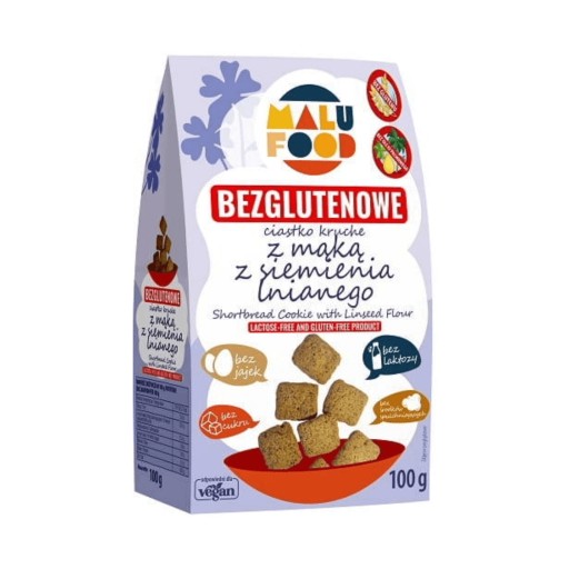 Krehké pečivo s ľanovou múkou, BEZ GÉLU. B/C 100 g