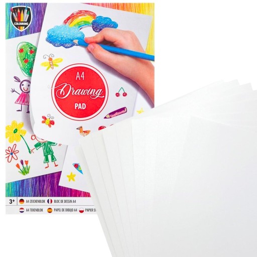 BLOK NA KRESLENIE, BIELY PAPIER, A4, 72 listov, čmáranice