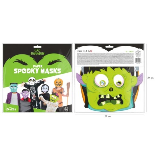 Papierové masky Halloween Monsters 6 kusov ZOMBIE
