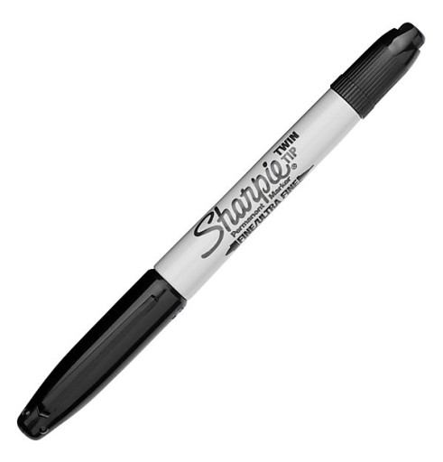Sharpie Marker obojstranný čierny permanentný vodotesný tenký hrubý