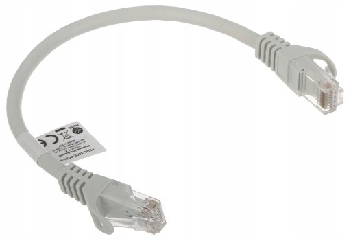 Patchcord kábel Lanberg UTP kat.6 0,25 m sivý