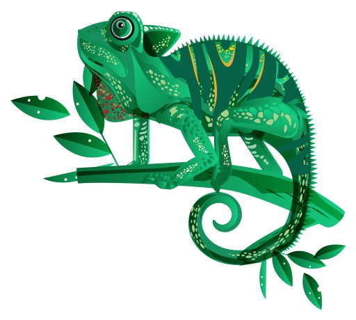 NÁLEPKA NA SKLENÝ NÁBYTOK ZRKADLO CHAMELEON GEKOON