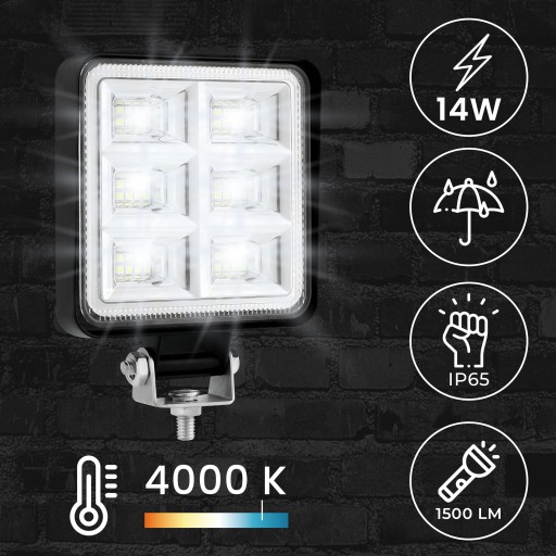 LED pracovná lampa do auta SMD 14W Strong OFFROAD Pre štvorkolku 12V
