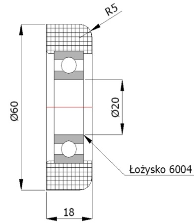 KOLEČKO NA BRÁNY, VALKY NA BRÁNY fi 60,5mm