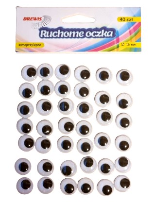 Pohyblivé samolepiace oká 16 mm bal. 40 kusov RO 10