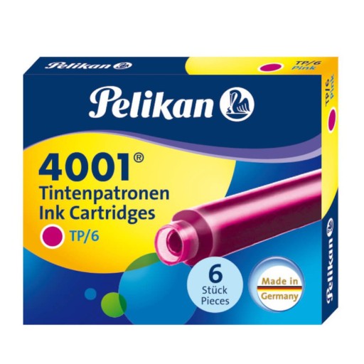 UNIVERZÁLNE KRÁTKE NÁPLŇKY PELIKAN 4001 RUŽOVÁ TP/6 321075 - 6 ks