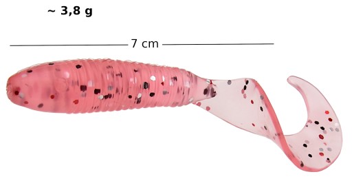Umelá nástraha Rubber Twister 7 cm na ostrieže, pstruhy, šťuky